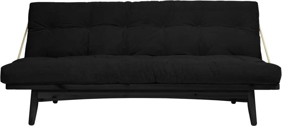 Canapea variabilă cu tapițerie din catifea reiată Karup Design Folk Black/Charcoal