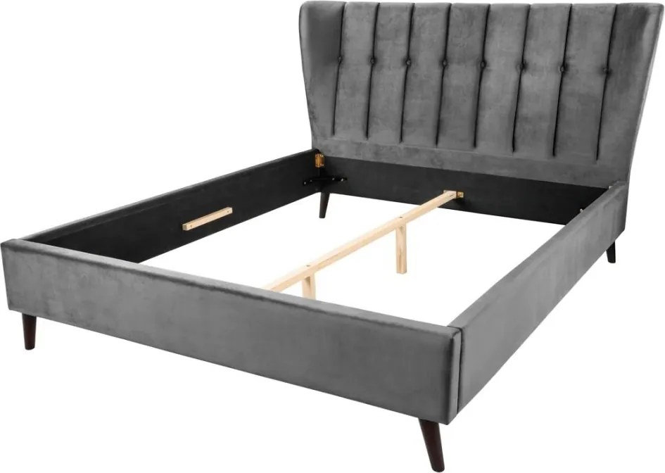 Pat dublu tapitat design modern Sixties 160x200cm, gri inchis A-6540995 VC