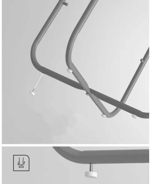 Măsuță laterală NOIRA, gri/alb