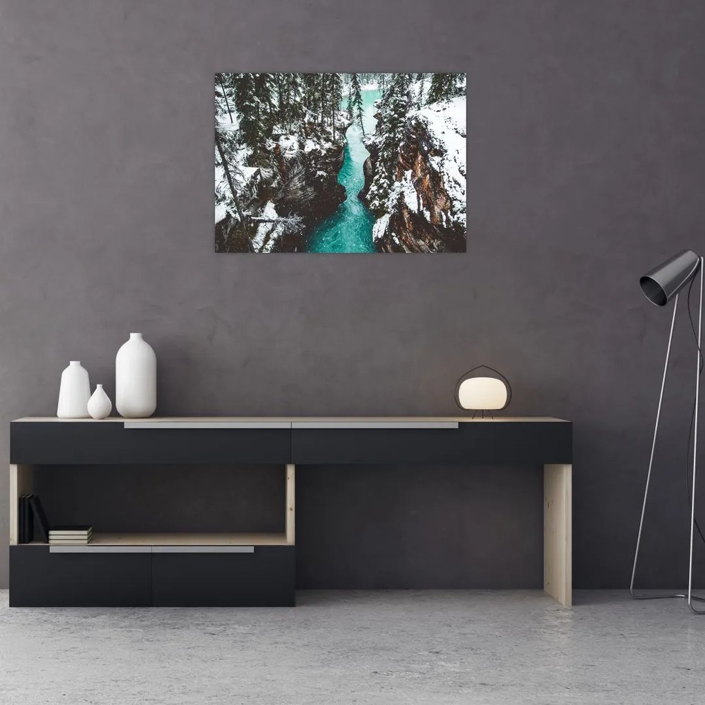 Tablou - râul de munte iarna (70x50 cm)