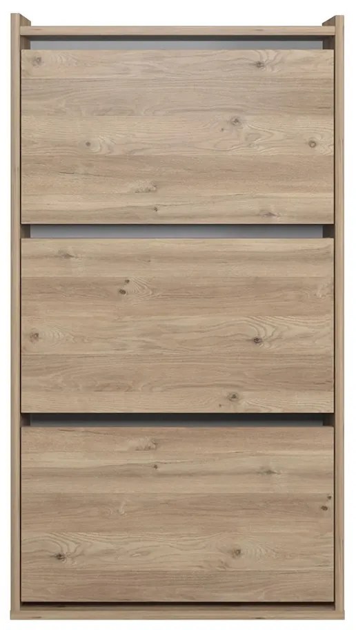 Dulap Pantofi cu trei etaje Adel Stejar 65 x 32 x 118 cm