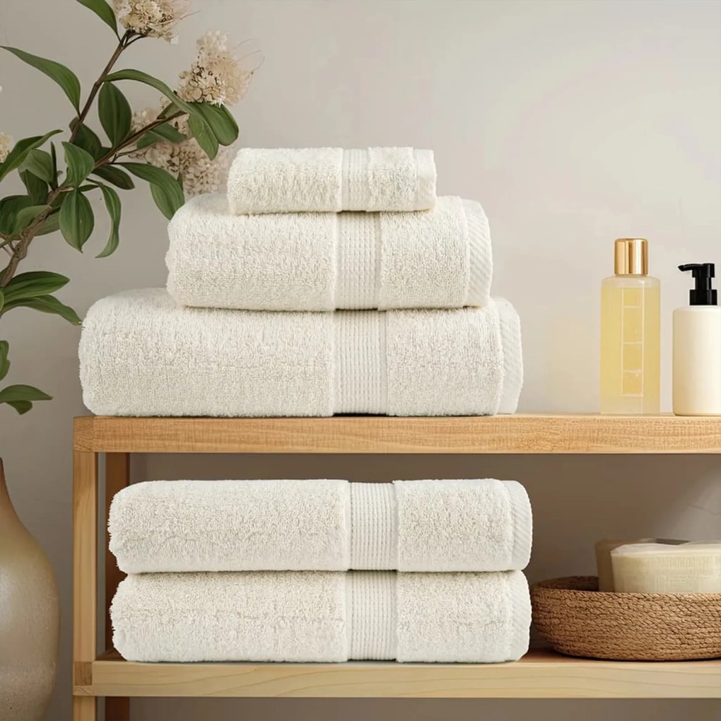 vidaXL Prosoape de baie 2 pcs Crem 15 x 21 cm Bumbac