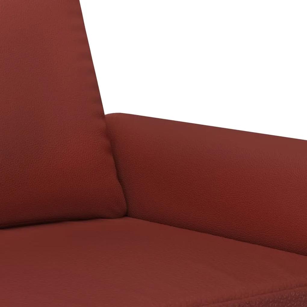 Canapea cu 3 locuri, rosu vin, 180 cm, piele ecologica Bordo, 212 x 77 x 80 cm