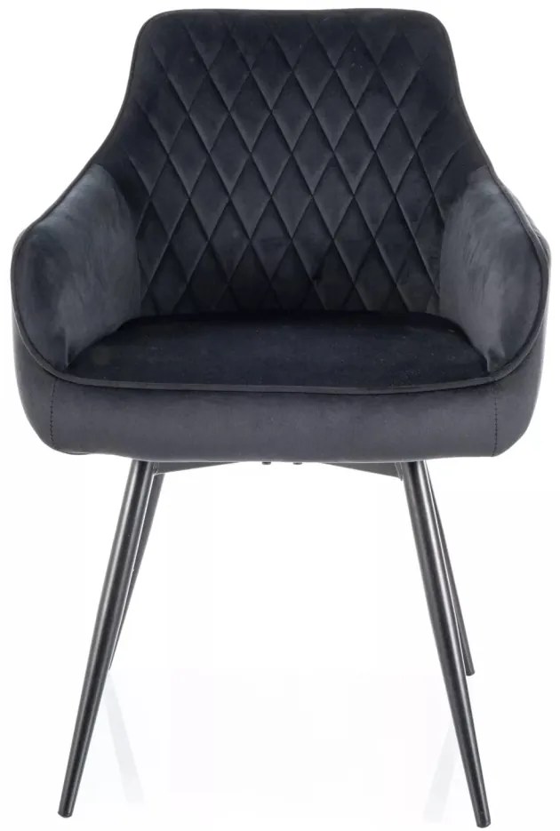 Scaun rotativ Marlo velvet negru/negru Blu19
