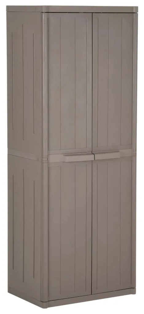 vidaXL Dulap de depozitare grădină, maro, 65x45x172 cm PP aspect lemn