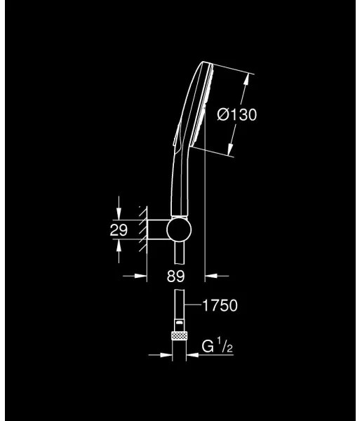GROHE 26580000 - Set duș de mână RAINSHOWER SMARTACTIVE 130, furtun 1500 mm, crom