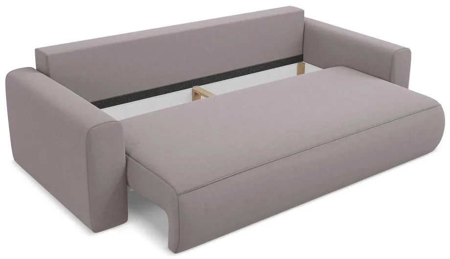 Canapea mov lavandă extensibilă/cu spațiu de depozitare cu tapițerie din catifea 238 cm Kapua – Makamii