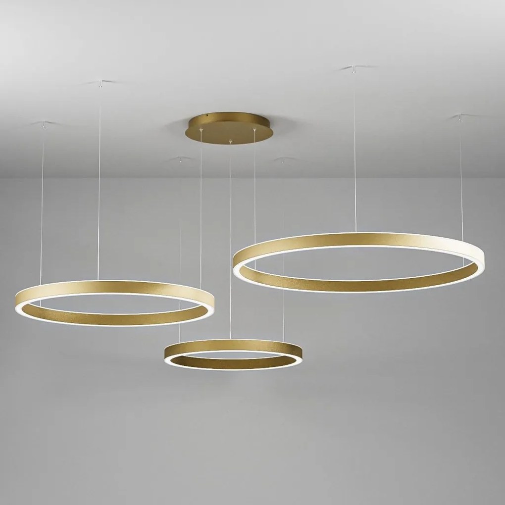 Lustra LED circulara cu 3 inele 96/80/60cm CRISEIDE alb, negru sau auriu