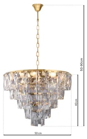 Lustră de cristal pe lanț CHELSEA 6xE14/40W/230V