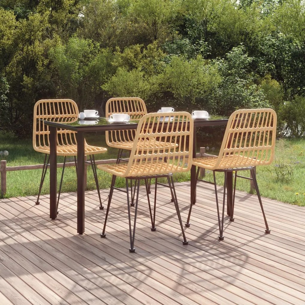 3157889 vidaXL Set mobilier de grădină, 5 piese, poliratan