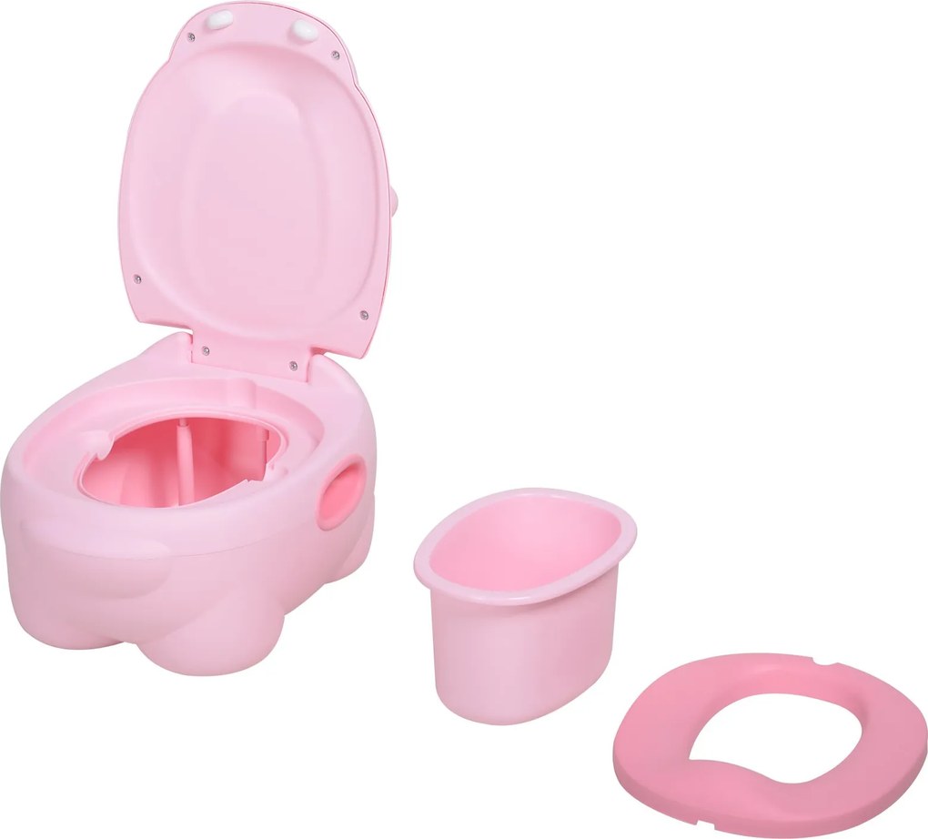 HOMCOM Olita pentru Copii de la 6 Luni Antialunecare Hipopotam Roz 40 x 30 x 23cm | Aosom Romania