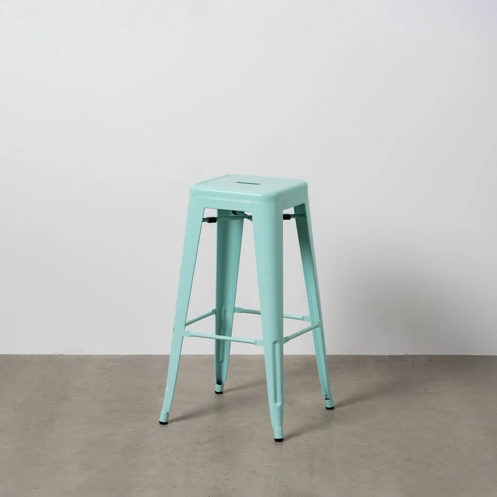 Set de scaune de bar turcoaz 2 buc. din metal (înălțime șezut 76,5 cm) – Ixia