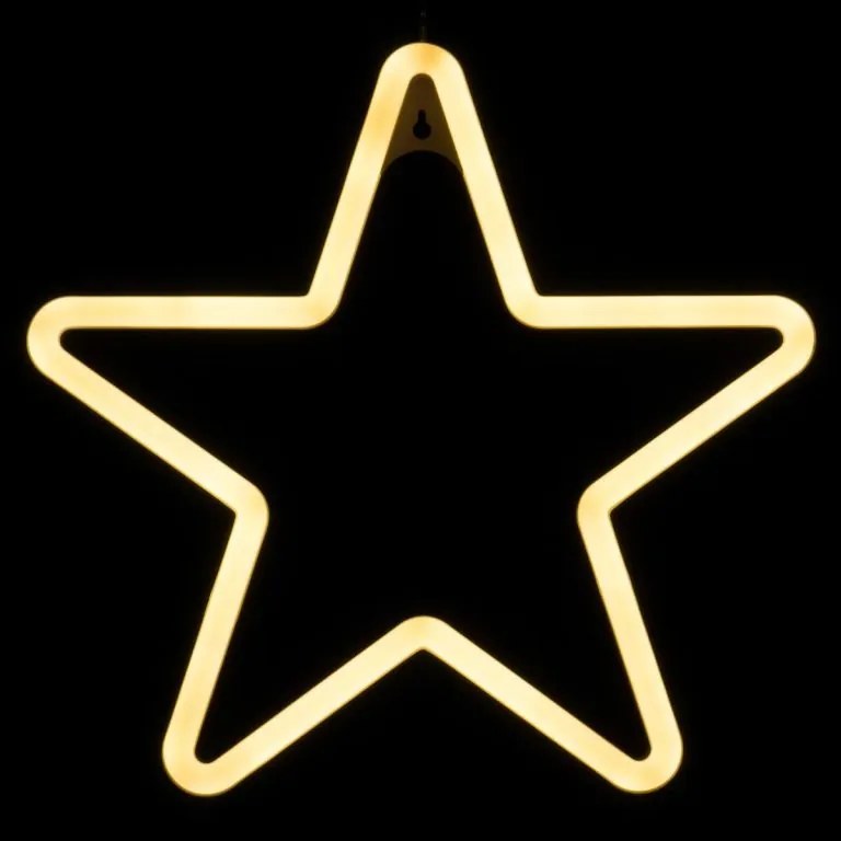 Lumini de Crăciun - stea de neon, 120 LED, alb cald