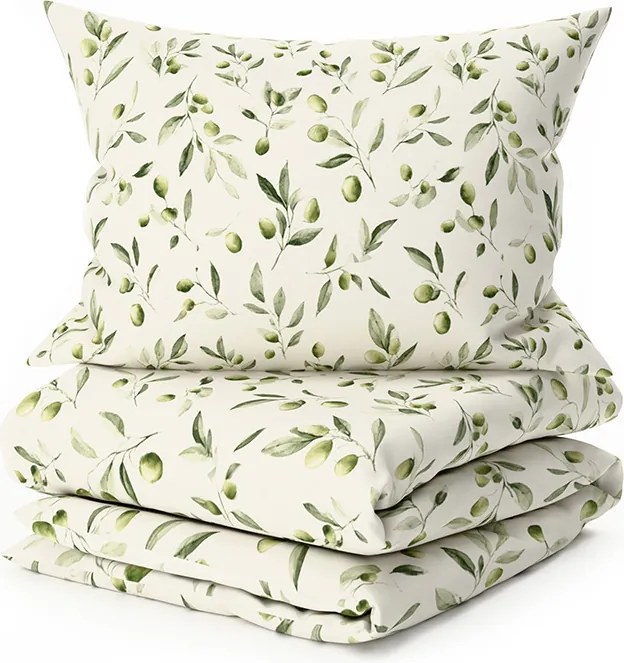 Lenjerie de pat din bumbac OLIVE POLY verde Dimensiune lenjerie de pat: 2 buc 70 x 90 cm | 200 x 220 cm