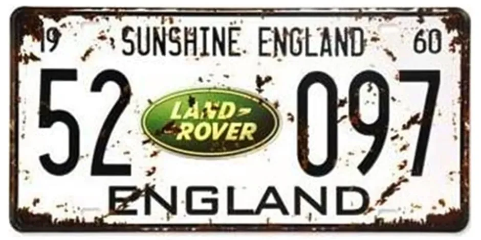 Placuta inmatriculare decorativa LAND ROVER, 30x15cm, Metal