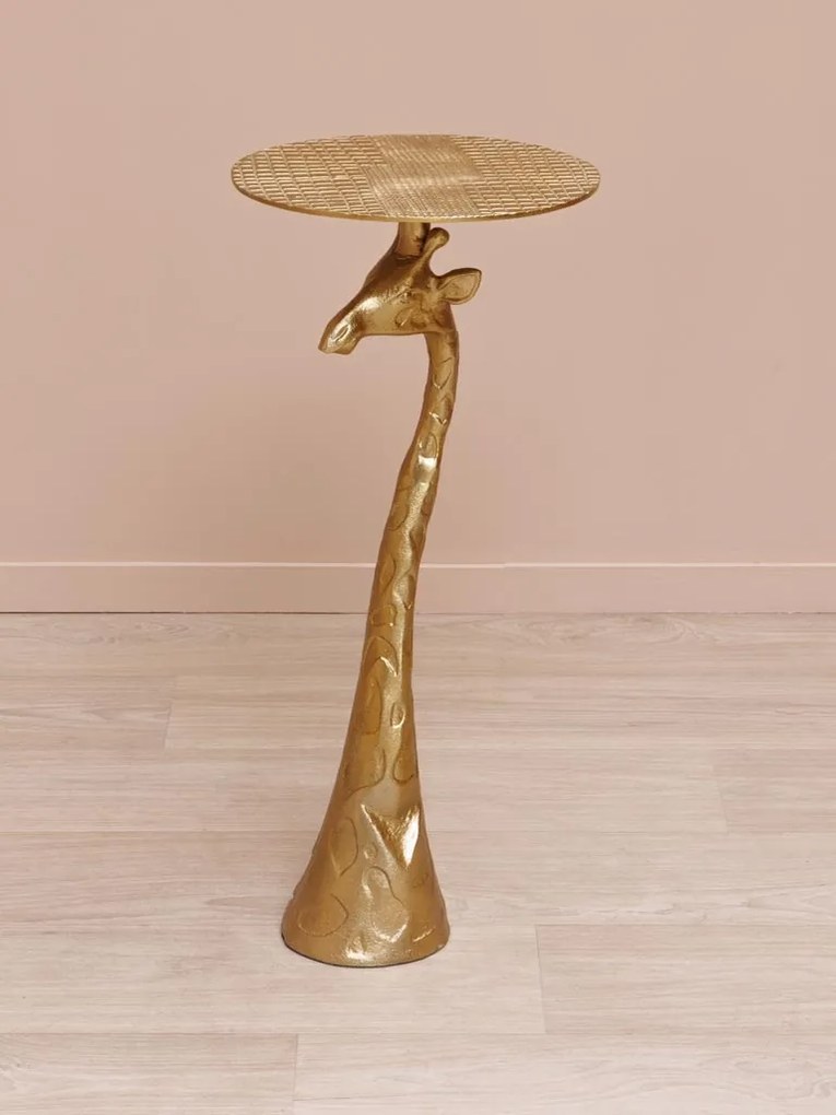 Masuta laterala, din metal si aluminiu, gold Giraffe