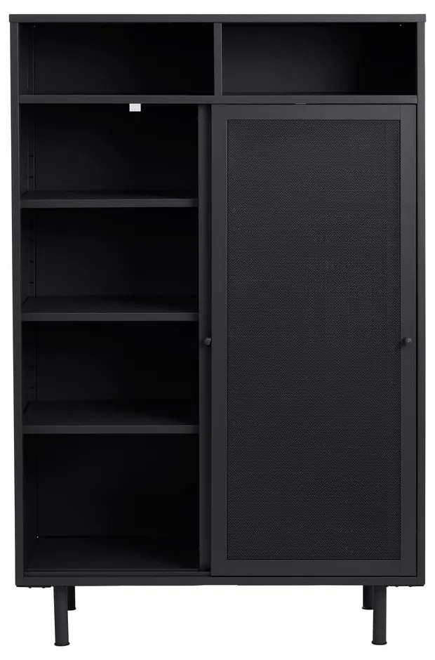 Dulap negru din metal cu ușă glisantă 90x140x40 cm Veep – Unique Furniture