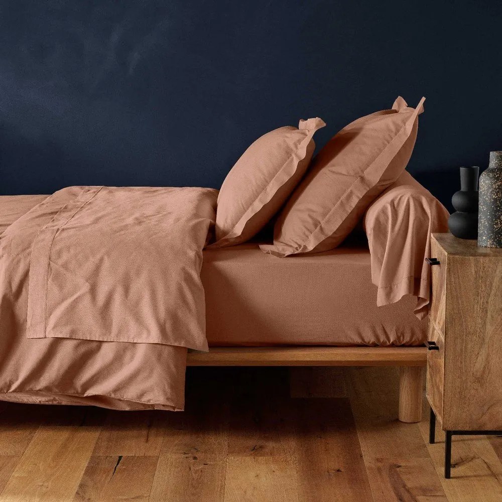Cearceaf somon din bumbac cu elastic 160x200 cm Lina – douceur d'intérieur