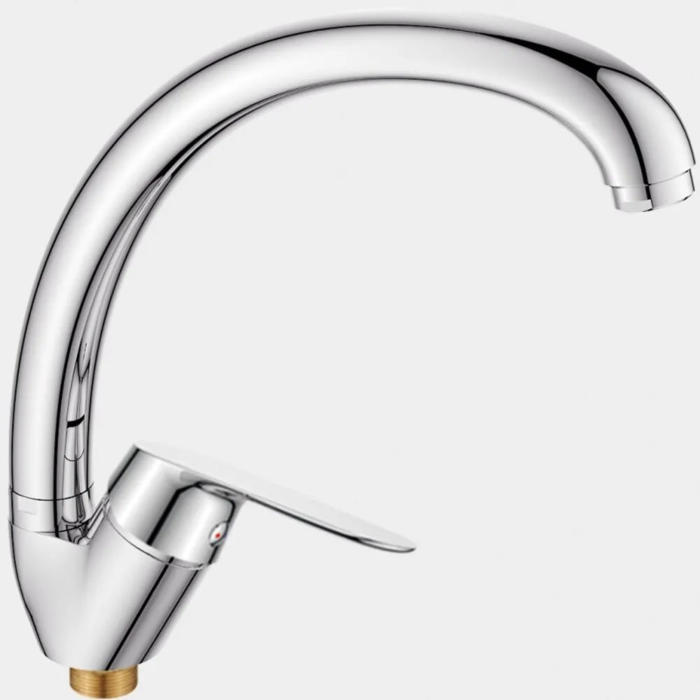 Baterie bucatarie monocomanda Inter Ceramic Linni gat de lebada finisaj crom lucios