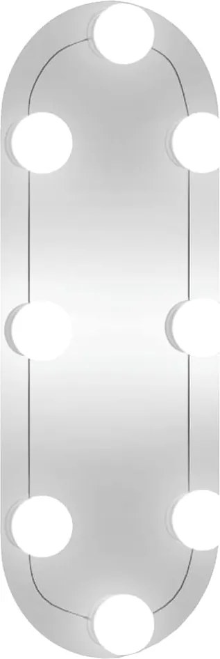 vidaXL Oglindă de perete cu lumini LED 15x40 cm oval sticlă