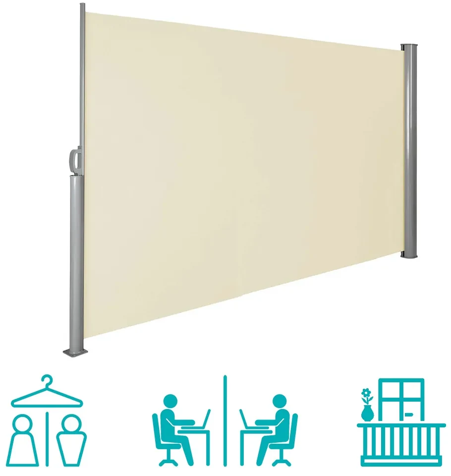 Paravan solar retractabil-bej-simplu