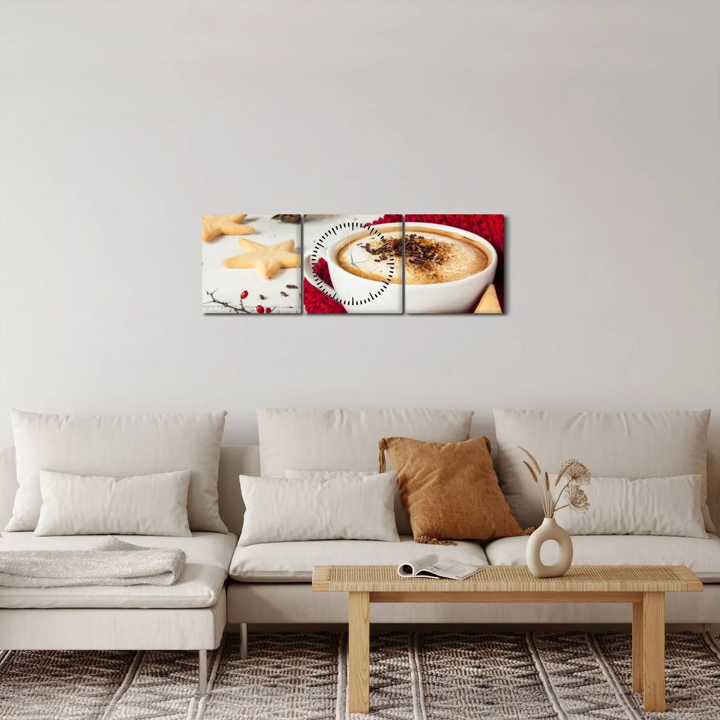 Tablou - Cappuccino (cu ceas) (90x30 cm)