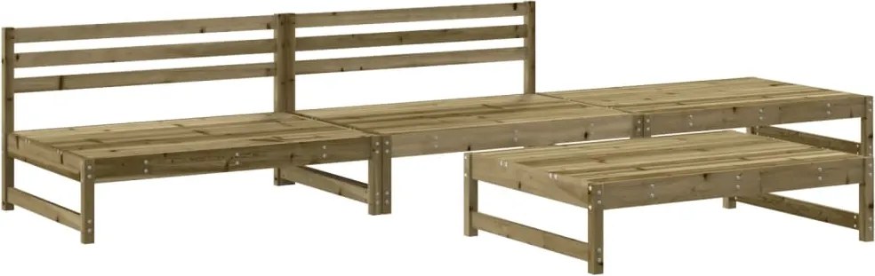 vidaXL Set mobilier relaxare de grădină, 4 piese, lemn de pin tratat