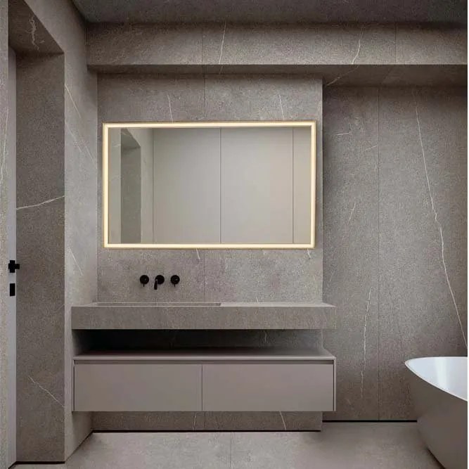 Oglinda baie cu iluminat LED IP44 Ambor, 70x120cm