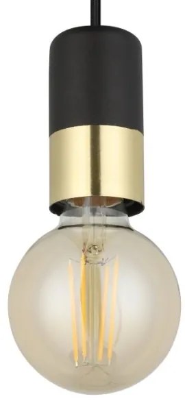 Lustră pe cablu CALARI 1xE27/40W/230V neagră/aurie Eglo 31075