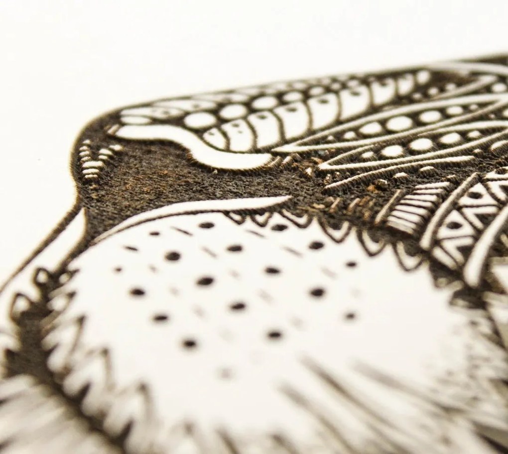 DUBLEZ | Tablou 3D gravat din lemn pentru perete - Leu