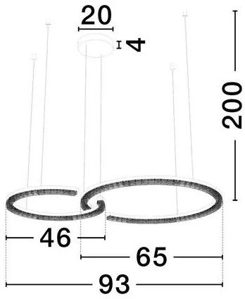 Lustra circulara aluminiu negru GREAMY D-93cm