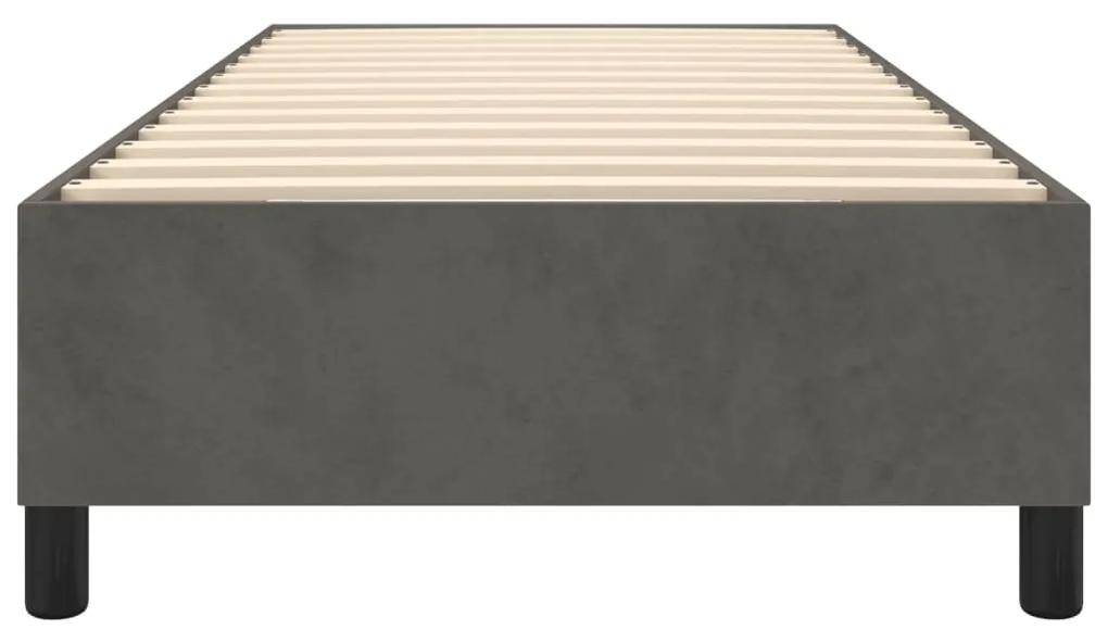 Cadru de pat box spring, gri închis, 90x200 cm, catifea