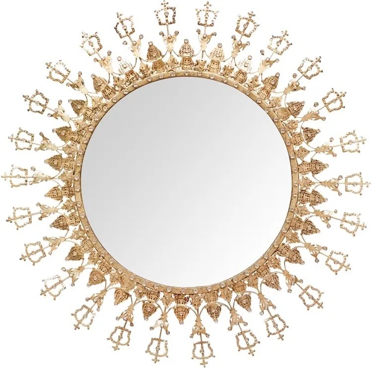 Oglinda de perete, din metal, D62cm, Crown