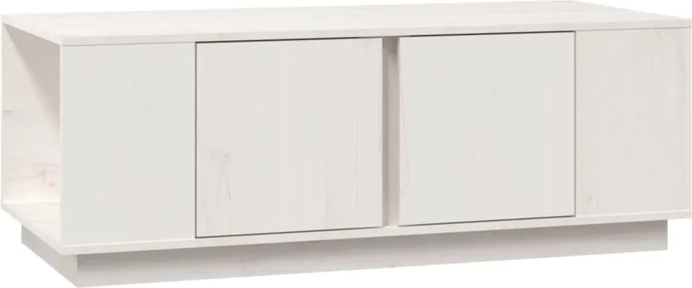 vidaXL Măsuță de cafea, alb, 110x50x40 cm, lemn masiv de pin