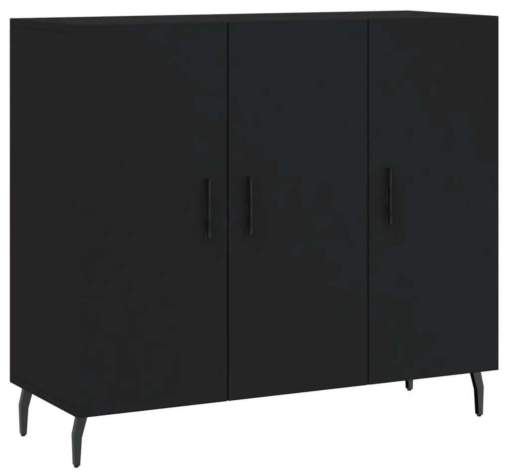 828125 vidaXL Servantă, negru, 90x34x80 cm, lemn compozit