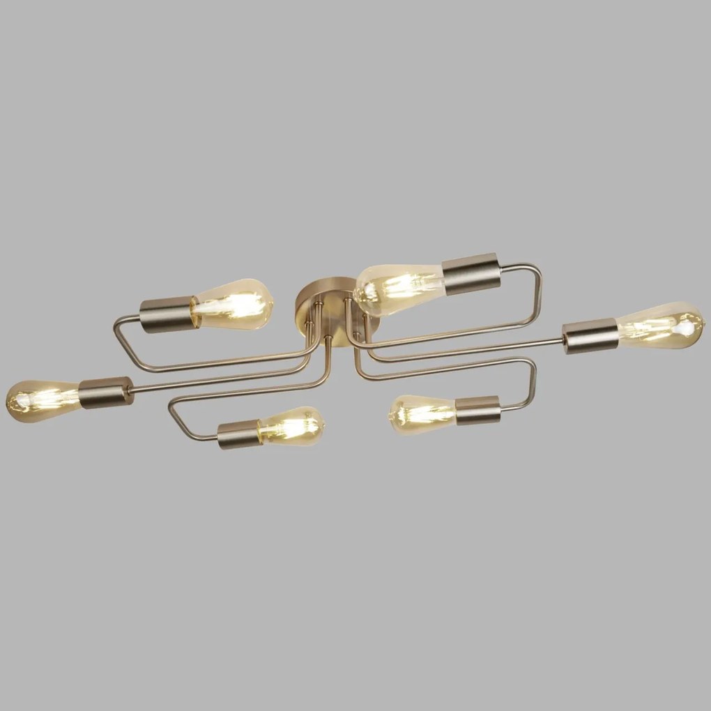 Lustra aplicata stil industrial Circuit 6L argintiu satin 9926-6SS SRT