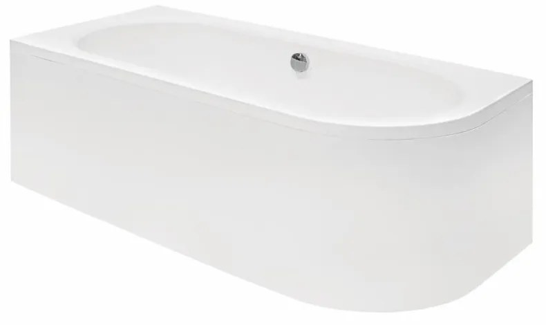 Cada baie asimetrica alba, acril, 150 x 75 cm, orientare stanga, Besco Avita 1500x750 mm, Stanga