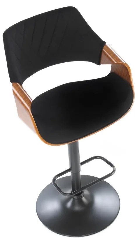 Scaun de bar H124 negru/nuc
