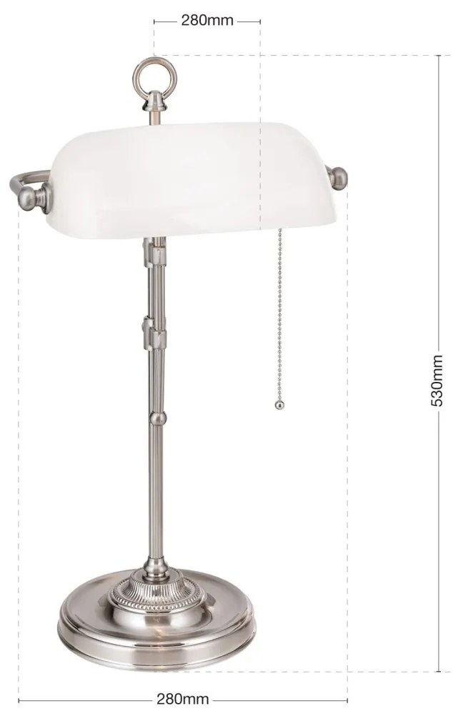 Veioza/Lampa de masa stil clasic HARVARD H-53cm satin/alb