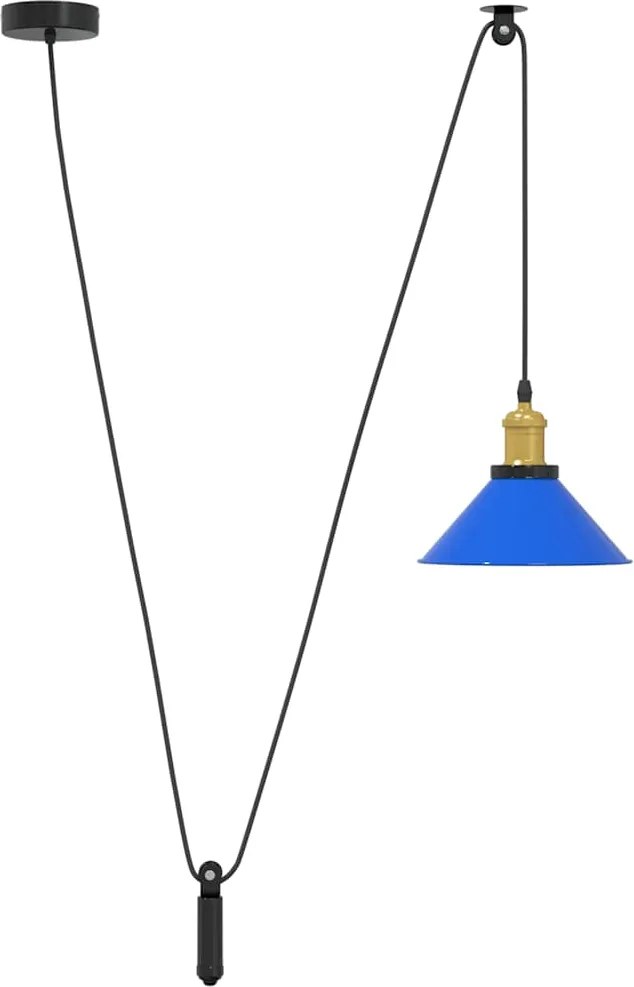 vidaXL Lampă suspendată reglabilă înălțime E27 albastru închis lucios