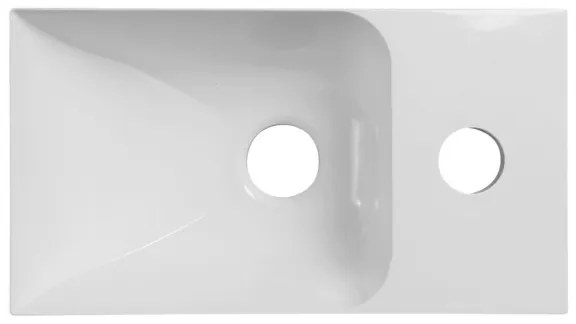 Sapho - Lavoar suspendat PICCOLINO 30x17 cm, pentru montare pe partea dreaptă, marmură turnată, albă