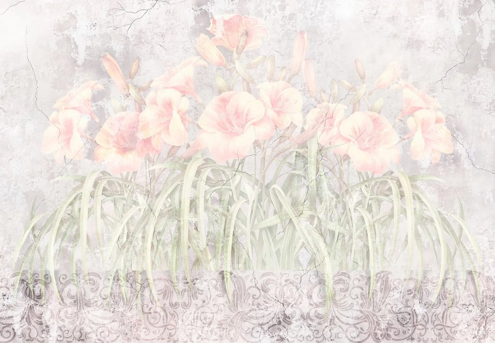 Fototapet - Flori pe perete (147x102 cm)