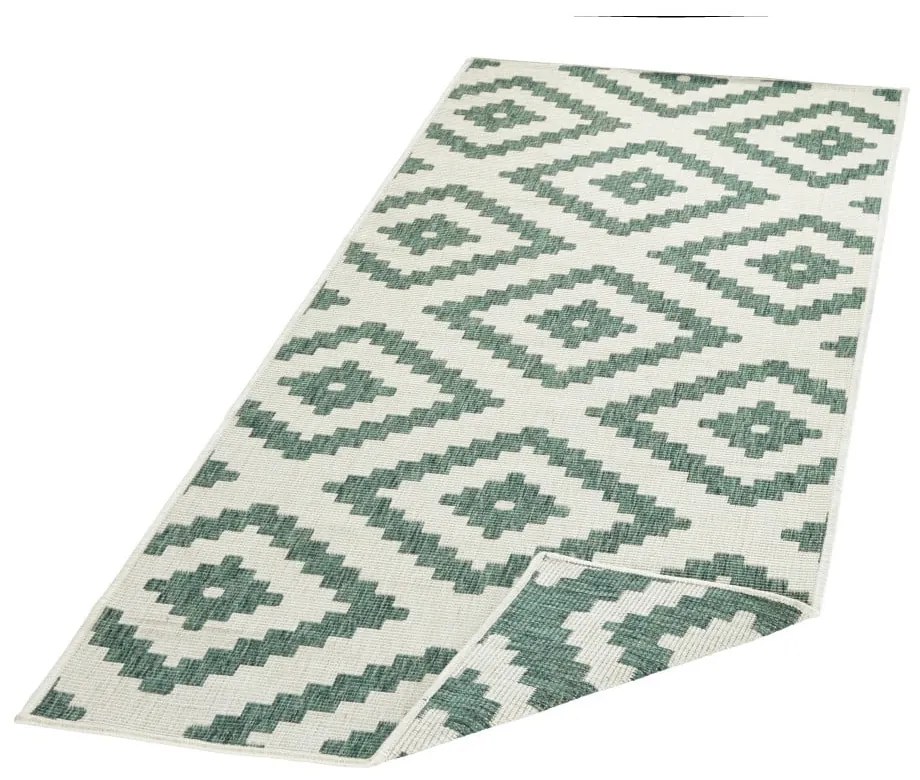 Covor adecvat pentru exterior NORTHRUGS Malta, 80 x 250 cm, verde-crem