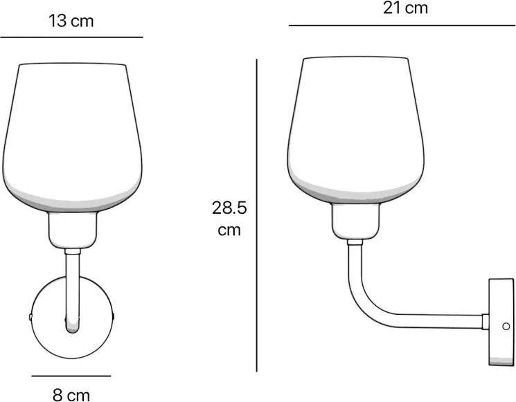Aplica de perete design italian din alama si sticla Talis