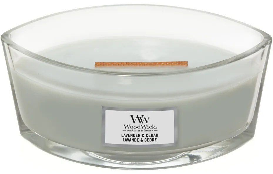 Lumânare parfumată WoodWick Lavender & Cedar,453 g