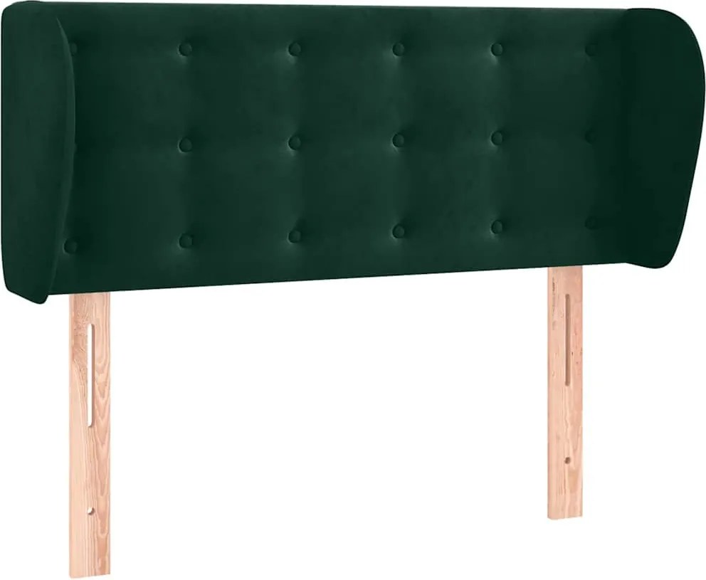 vidaXL Tăblie de pat cu aripioare verde închis 83x23x78/88 cm catifea