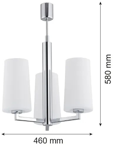 Lustră pe tijă CAMELOT 3xE27/15W/230V crom lucios Argon 1224