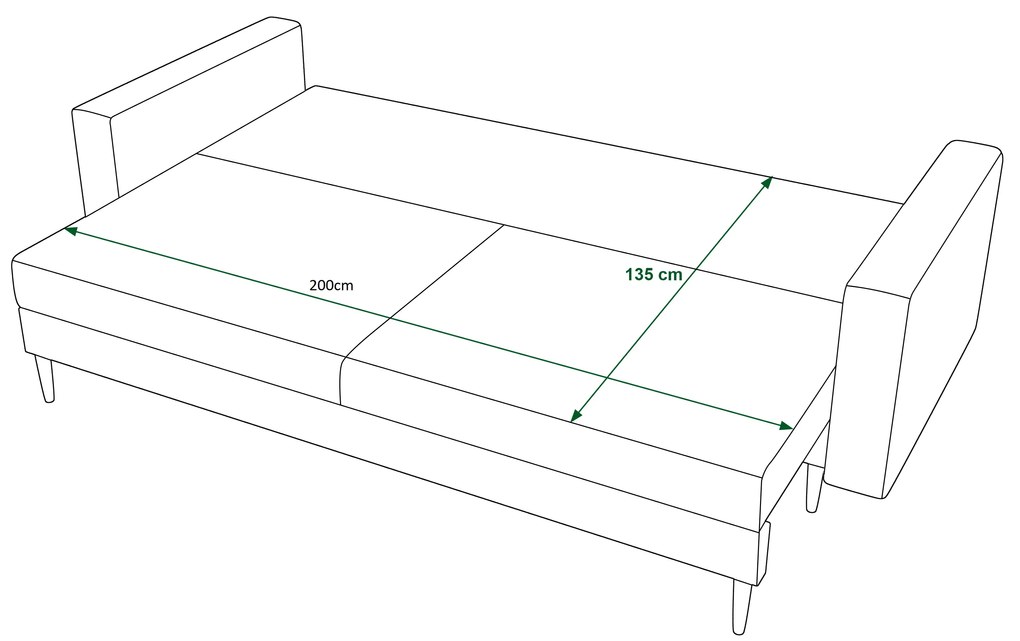 Canapea trei locuri Kinetic (Gri). 1056675