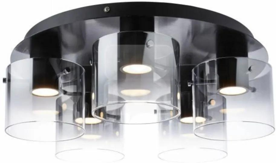 Lustra LED Beth III sticla /metal, 5 becuri, negru, diametru 530, 230 V, 5x8 W