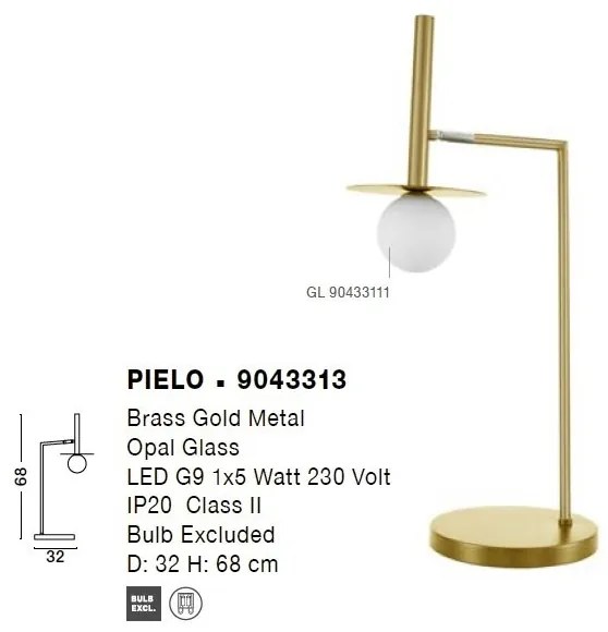 Veioza/Lampa de masa design modern PIELO auriu